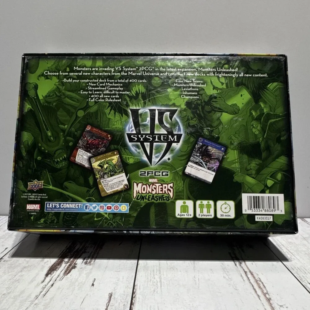 Upper Deck Vs. System 2PCG Monsters Unleashed! Box 400 Cards English Hulk
